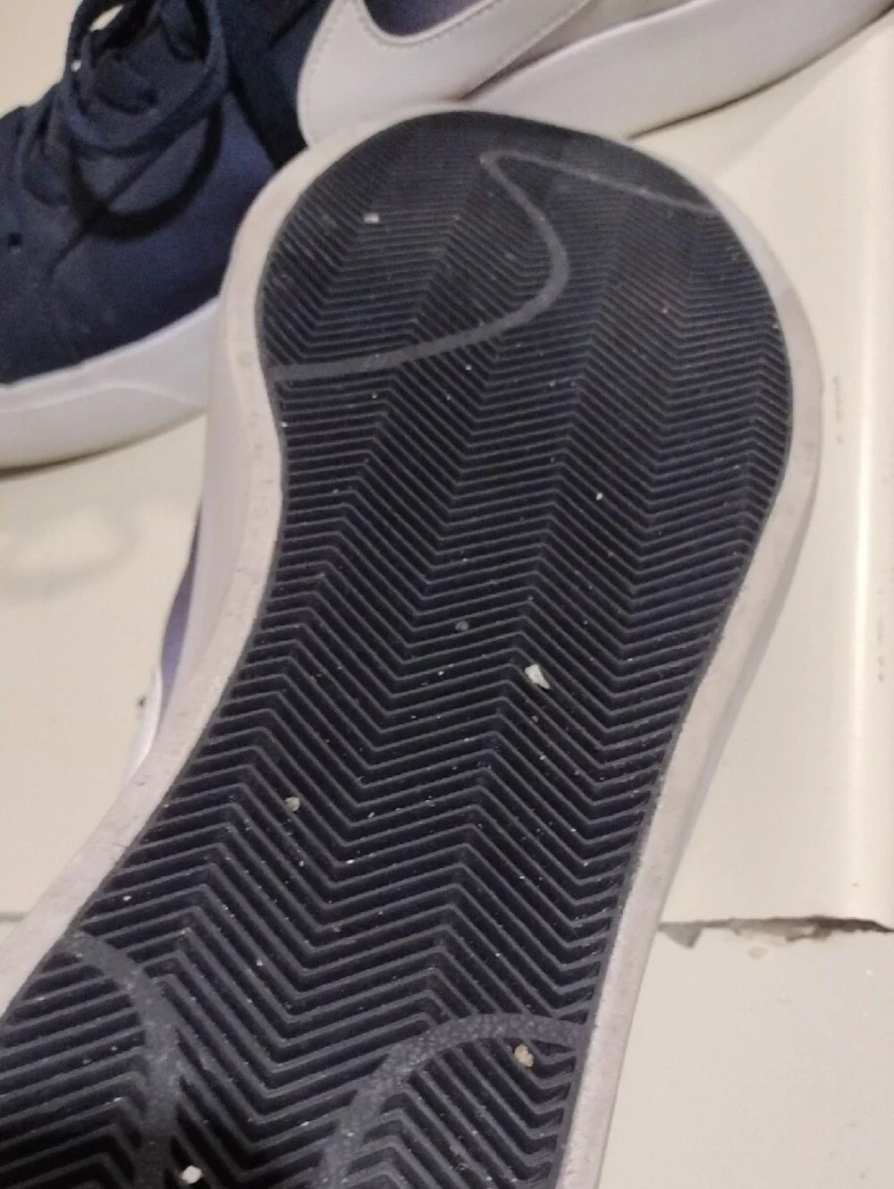 Men's Nike SB Zoom Navy and White Low-Top Canvas Sneakers